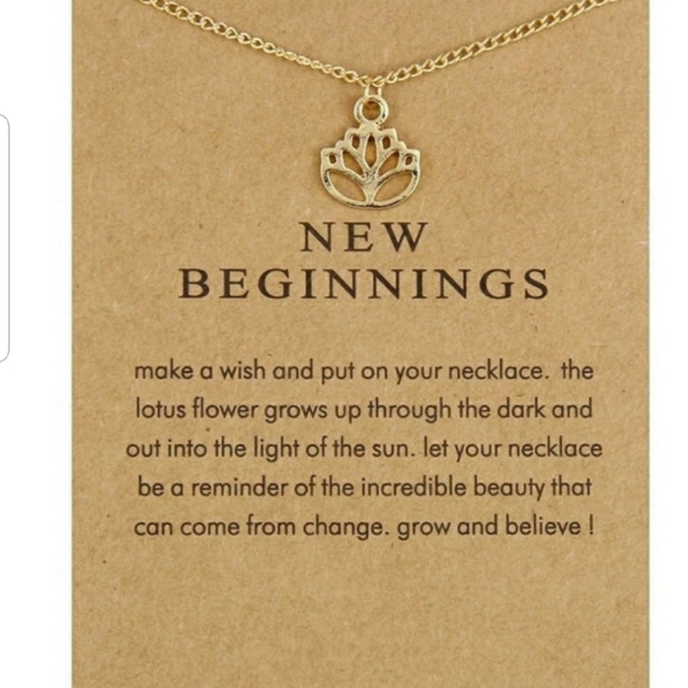 New beginnings lotus pendant necklace